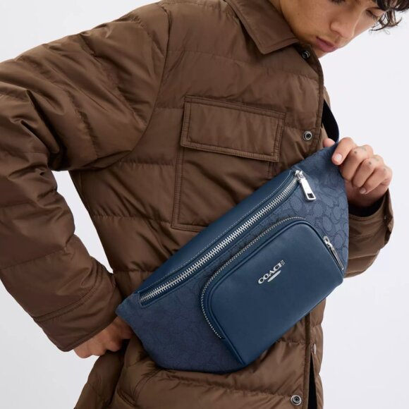 Coach Unisex Racer Belt Bag In Signature Jacquard NWT - Picture 2 of 5